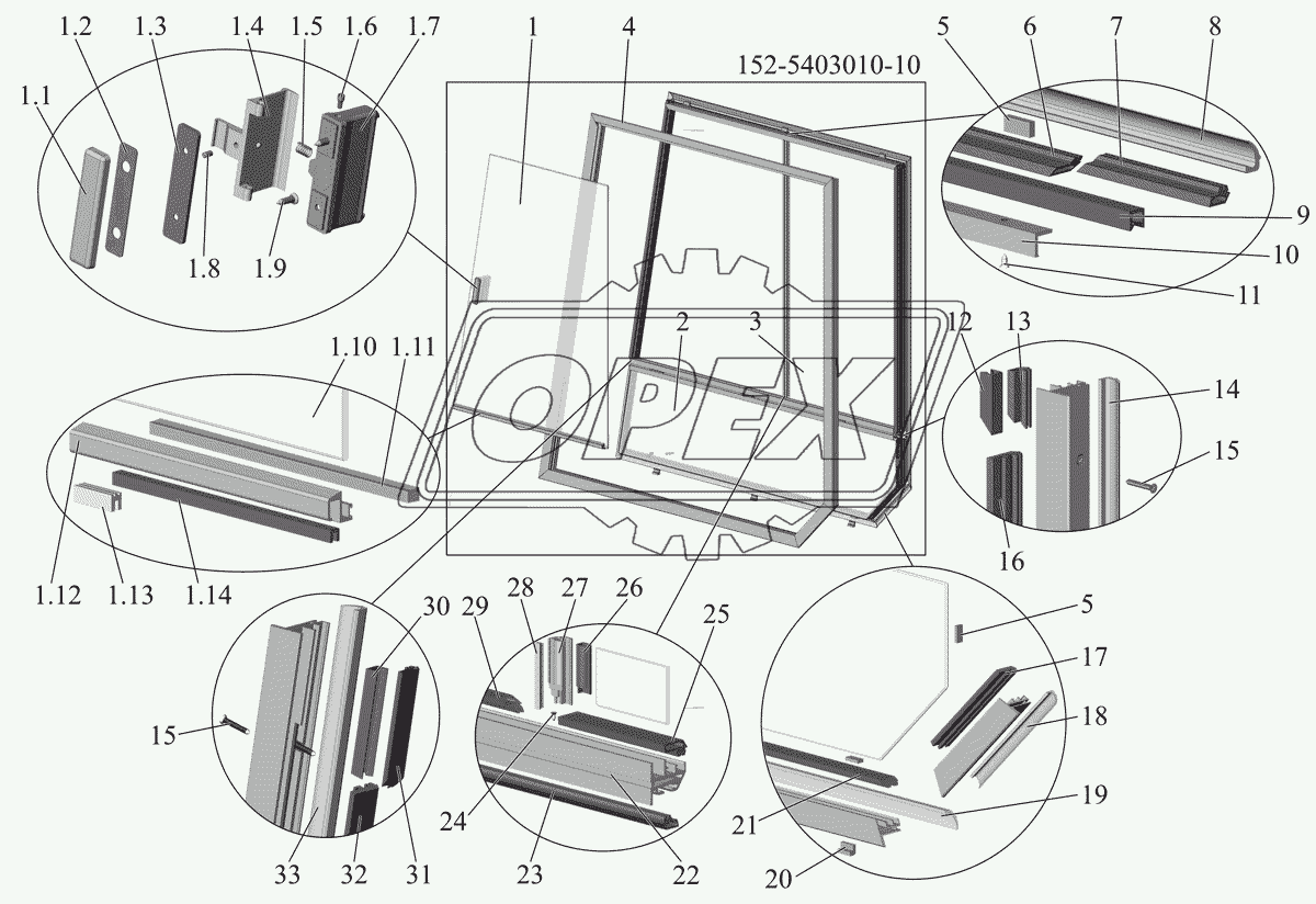 Окно водителя 152-5403010-10